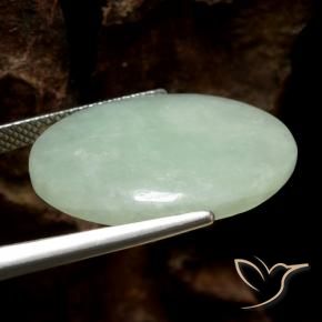 Jadeite Gemstone in 22.5 x 17.2 mm Size for Sale, Jadeite Stone in Mossy Green Color