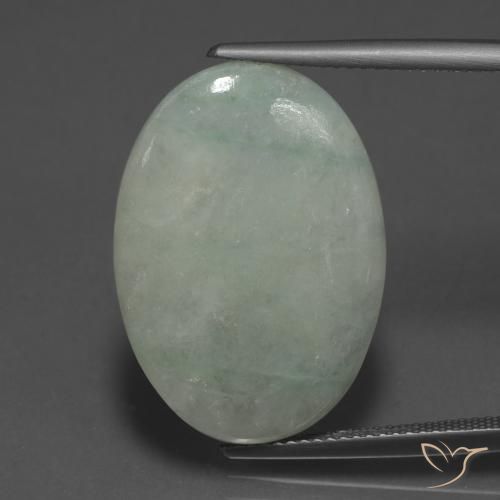 20.92ct Natural Grey Green Jadeite, Oval, Translucent