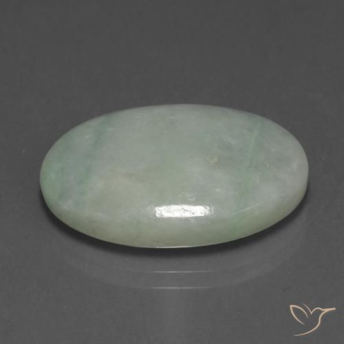 20.92 ct Green Jadeite Stone, Natural Jadeite in Oval Cabochon Shape for Sale