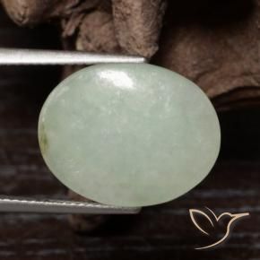 10.40 ct Green Jadeite Stone, Natural Jadeite in Oval Cabochon Shape for Sale