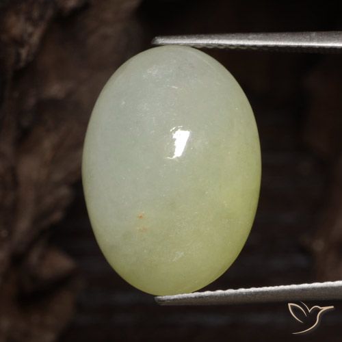 14.11ct Natural Grayish Yellow-Green Jadeite, Oval, Translucent