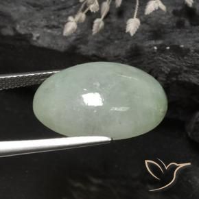 Jadeite Gemstone in 19.2 x 13.8 mm Size for Sale, Jadeite Stone in Mossy Green Color
