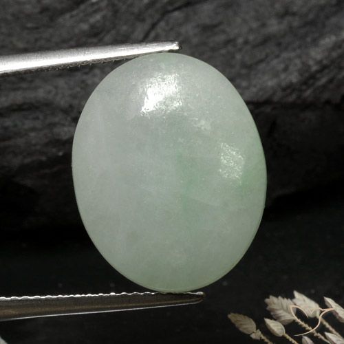 9.78 ct Green Jadeite, 17.9 x 14.4 mm Oval Cut From Myanmar, Photo A