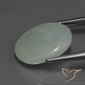 Jadeite Gemstone in 18 x 15.2 mm Size for Sale, Jadeite Stone in Medium Green Color