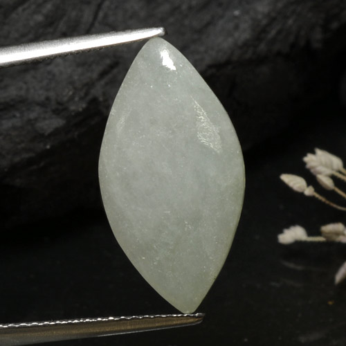 Medium Green Jadeite Gem - 5.8ct Marquise Cabochon (ID: 421009)