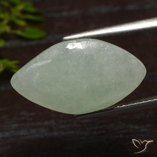 6.77 ct Green Jadeite Stone, Natural Jadeite in Marquise Cabochon Shape for Sale