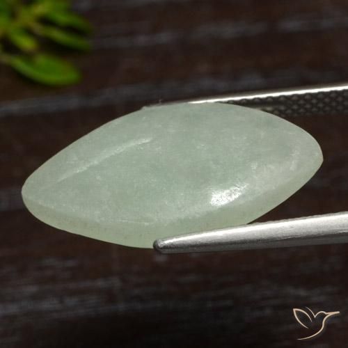 Jadeite Gemstone in 19.9 x 11.1 mm Size for Sale, Jadeite Stone in Light Hazel Green Color