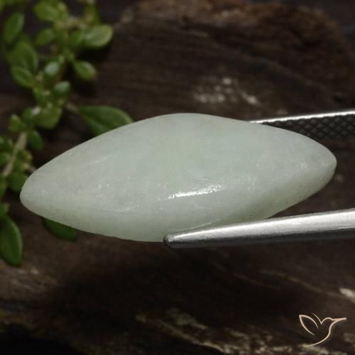 Jadeite Gemstone in 21.9 x 10.1 mm Size for Sale, Jadeite Stone in Medium Green Color