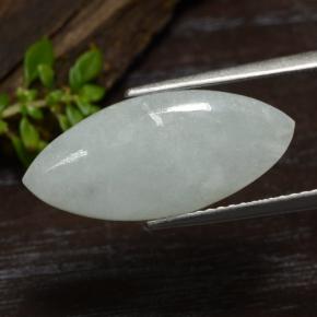 5.79 ct Green Jadeite Stone, Natural Jadeite in Marquise Cabochon Shape for Sale