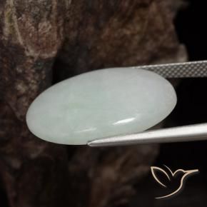 Jadeite Gemstone in 22.2 x 17.9 mm Size for Sale, Jadeite Stone in Grayish Green Color