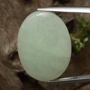 Verde gris Jadeíta Gema - 19.9ct Cabujón Óvalo (ID: 421030)