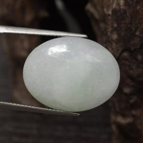 16.87 ct White Jadeite Stone, Natural Jadeite in Oval Cabochon Shape for Sale