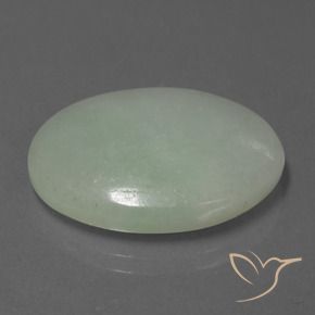 20.36 ct Green Jadeite Stone, Natural Jadeite in Oval Cabochon Shape for Sale