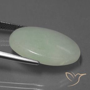 Jadeite Gemstone in 23.2 x 17.1 mm Size for Sale, Jadeite Stone in Grey Green Color