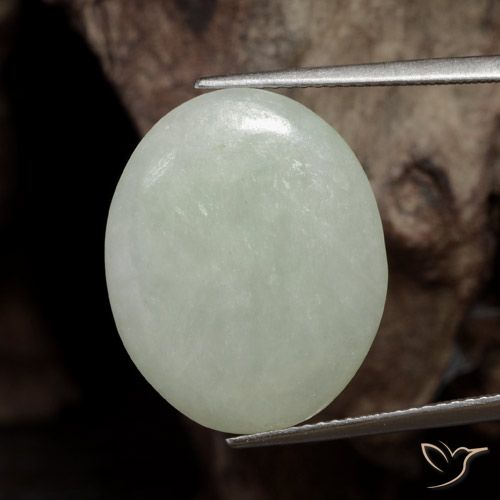 16,46ct Ovale cabochon verde Giadeite dal Myanmar, Dimension 20,7 x 16,8mm, Natural non trattati Gemstone, Translucent Clarity, 1 piece Giadeite in Verde grigiastro Color, Mohs Hardness of 6 - 6,5, Photo A