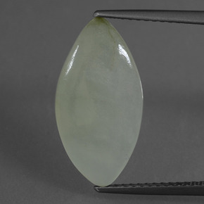 4.88 ct Green Jadeite Gemstone, Jadeite Gem in Marquise Cabochon Shape for Sale.