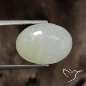 8.25 ct Green Jadeite Stone, Natural Jadeite in Oval Cabochon Shape for Sale