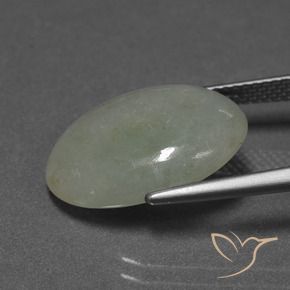 Jadeite Gemstone in 18 x 13 mm (calibrated) Size for Sale, Jadeite Stone in Grey Green Color