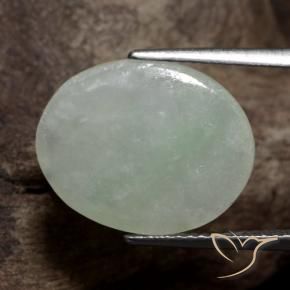 8.20 ct Green Jadeite Stone, Natural Jadeite in Oval Cabochon Shape for Sale