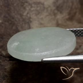 Jadeite Gemstone in 16.5 x 13.3 mm Size for Sale, Jadeite Stone in Grey Green Color