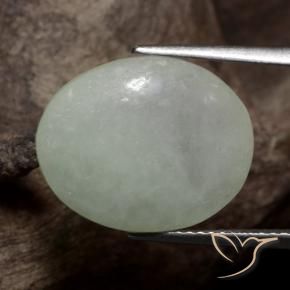 8.80 ct Green Jadeite Stone, Natural Jadeite in Oval Cabochon Shape for Sale