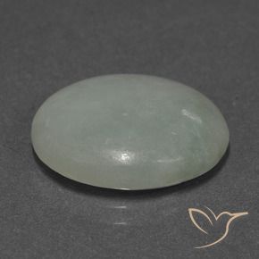 10.08 ct Green Jadeite Stone, Natural Jadeite in Oval Cabochon Shape for Sale