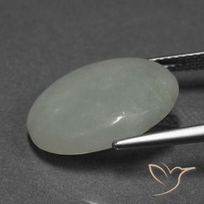 Jadeite Gemstone in 17.4 x 14.5 mm Size for Sale, Jadeite Stone in Medium Green Color