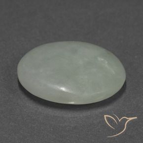 9.66 ct Green Jadeite Stone, Natural Jadeite in Oval Cabochon Shape for Sale