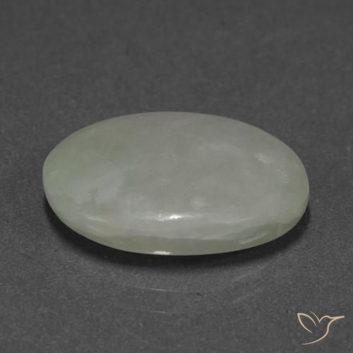 9.31 ct Green Jadeite Stone, Natural Jadeite in Oval Cabochon Shape for Sale