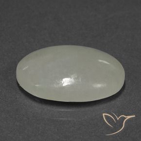 9.03 ct Green Jadeite Stone, Natural Jadeite in Oval Cabochon Shape for Sale