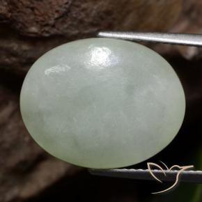 9.17 ct Green Jadeite Stone, Natural Jadeite in Oval Cabochon Shape for Sale