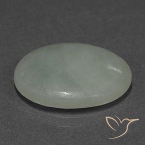 9.44 ct Green Jadeite Stone, Natural Jadeite in Oval Cabochon Shape for Sale
