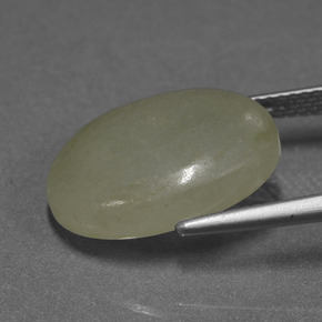 Jadeite Gemstone in 16.9 x 12.8 mm Size for Sale, Jadeite Stone in Greenish Yellow Color