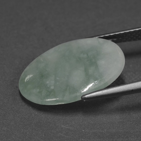 Jadeite Gemstone in 18 x 13 mm (calibrated) Size for Sale, Jadeite Stone in Green Color