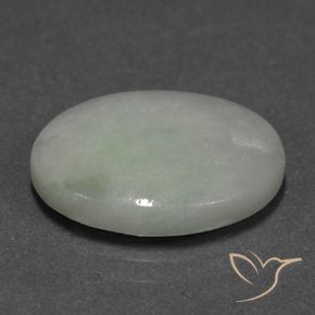 9.24 ct Green Jadeite Stone, Natural Jadeite in Oval Cabochon Shape for Sale