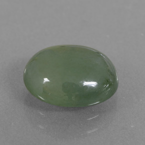 3.85 ct Green Jadeite Stone, Natural Jadeite in Oval Cabochon Shape for Sale