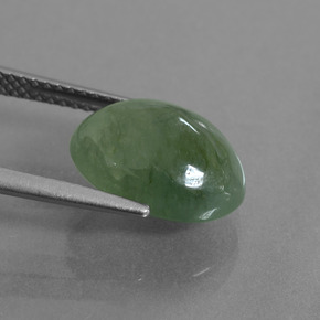 Jadeite Gemstone in 12.5 x 9.5 mm Size for Sale, Jadeite Stone in Green Color