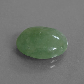5.96 ct Green Jadeite Stone, Natural Jadeite in Oval Cabochon Shape for Sale