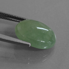 Jadeite Gemstone in 13.8 x 11 mm Size for Sale, Jadeite Stone in Green Color