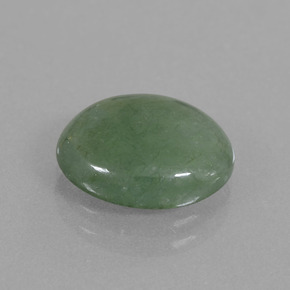 4.05 ct Green Jadeite Stone, Natural Jadeite in Oval Cabochon Shape for Sale