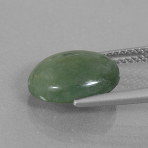 Jadeite Gemstone in 11.7 x 9.4 mm Size for Sale, Jadeite Stone in Green Color