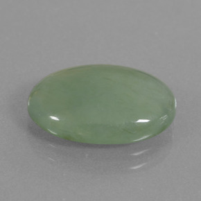 5.67 ct Green Jadeite Stone, Natural Jadeite in Oval Cabochon Shape for Sale