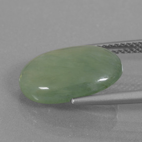 Jadeite Gemstone in 14.8 x 10.1 mm Size for Sale, Jadeite Stone in Green Color