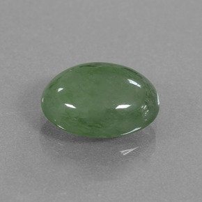 3.17 ct Green Jadeite Stone, Natural Jadeite in Oval Cabochon Shape for Sale