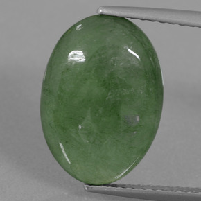 6.58 ct Green Jadeite Gemstone, Jadeite Gem in Oval Cabochon Shape for Sale.