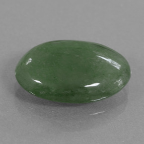 6.58 ct Green Jadeite Stone, Natural Jadeite in Oval Cabochon Shape for Sale