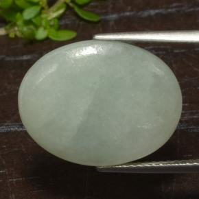 8.52 ct Green Jadeite Stone, Natural Jadeite in Oval Cabochon Shape for Sale