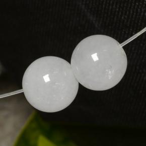 13.23 ctw White Jadeite Gemstones, Jadeite Gems in Drilled Sphere Shape for Sale.