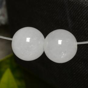 13.23 ctw White Jadeite Stones, Natural Jadeite in Drilled Sphere Shape for Sale