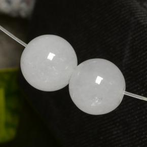 Jadeite Gemstones in 9.6 mm Size for Sale, Jadeite Stones in White Color